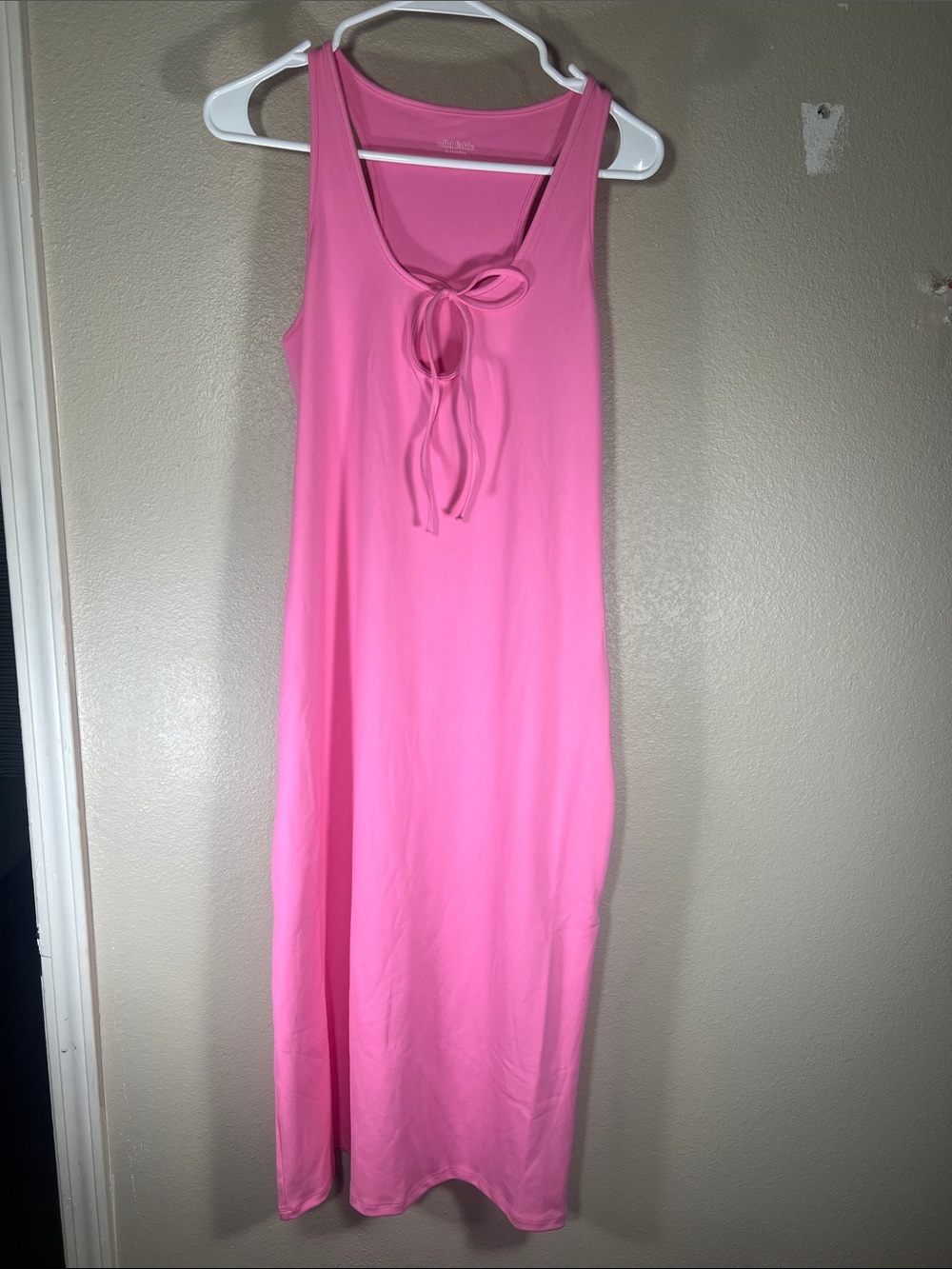 wild fable Bright Pink Tie-Front Maxi Dress